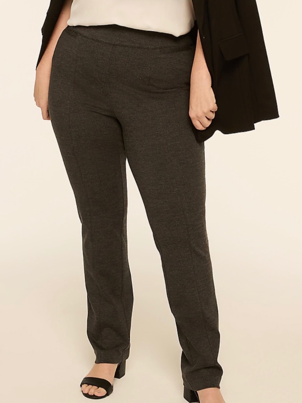 Lane Bryant Ponte Pull-On High-Rise Straight Leg Pant